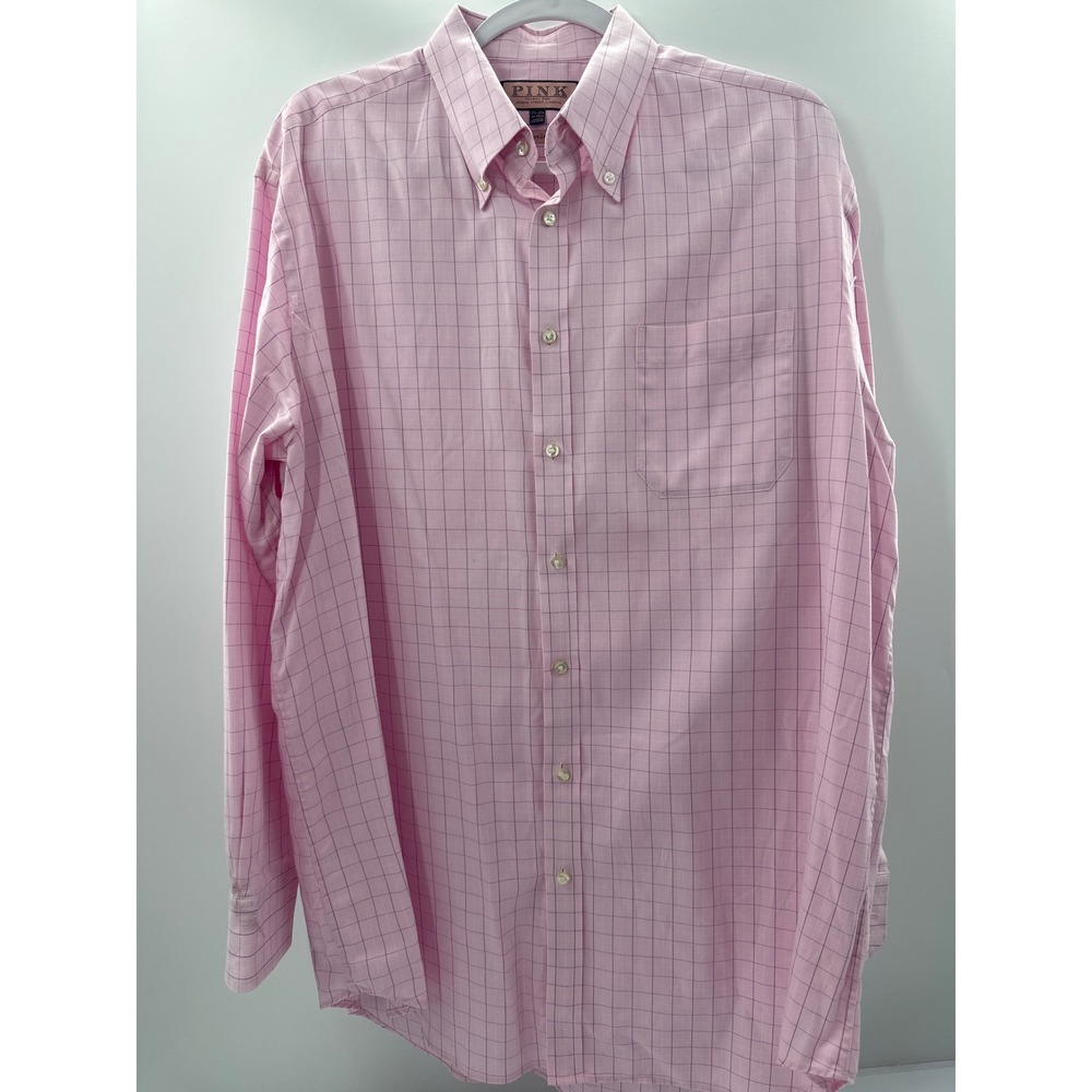 Thomas Pink Jermyn Street London Traveller Pink Check Button Down Shirt